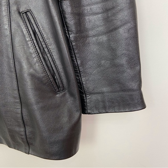 Danier black genuine leather jacket soft zip up motorcycle Bikercore moto in XS - Picture 4 of 15